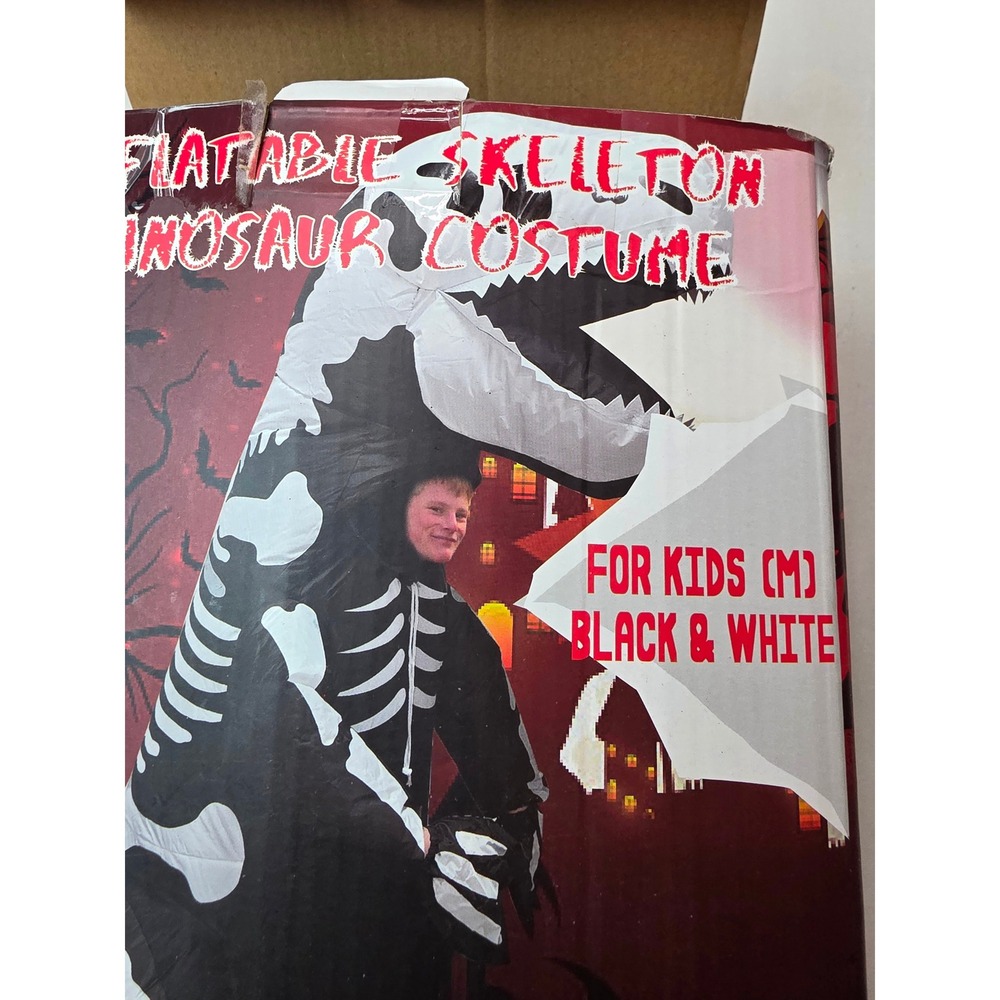 Lulu Home Inflatable Skeleton T-Rex Costume Kids Black Dinosaur 6.5FT 21224B K1 - Picture 13 of 13